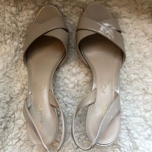 Calvin Klein open toed kitten heels